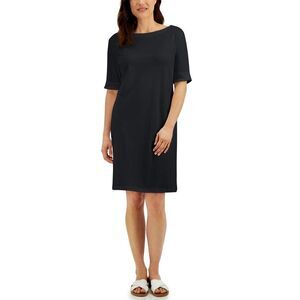 Karen Scott Cotton Cuffed Sleeve Dress